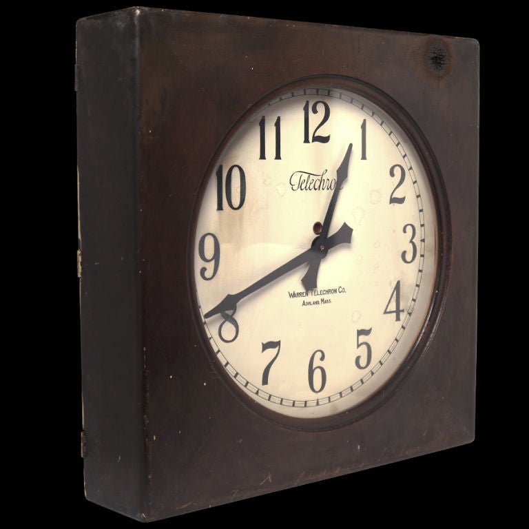 Wood case school clock from Warren Telechron Co. / Ashland, Massachusetts