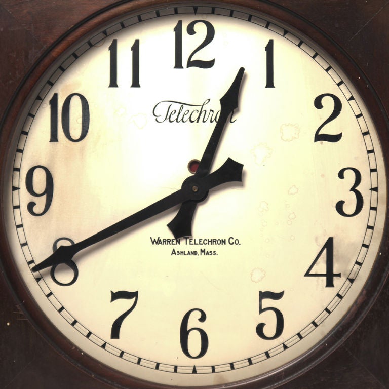 20th Century Telechron Wood Case School Clock
