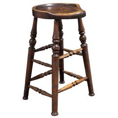 Antique Formed Wood Stool