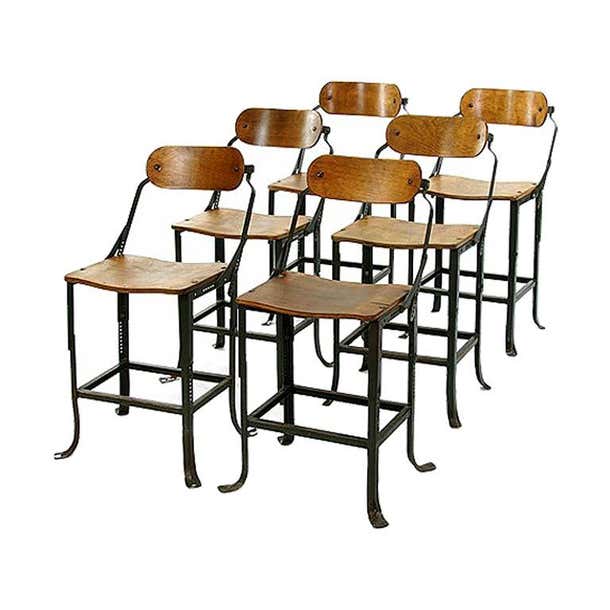 Industrial Factory Work Stool at 1stDibs