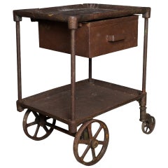 Vintage Industrial Iron Side Cart