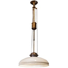 Opaline Glass / Brass Ceiling Light