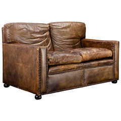 Antique Leather  Love Seat