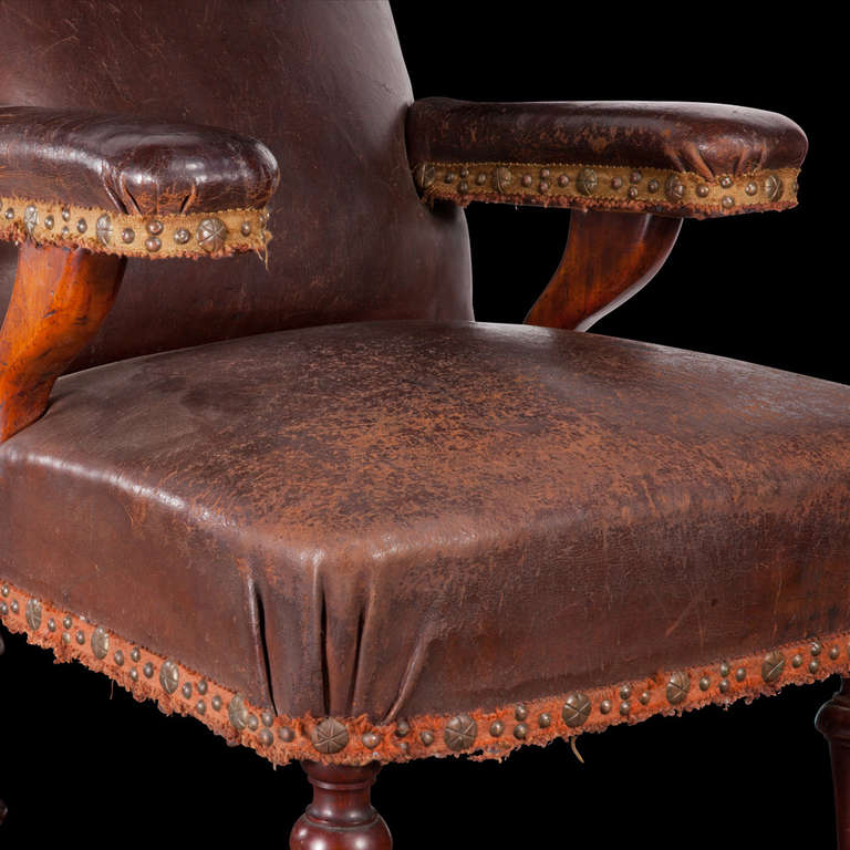 Victorian Leather Campaign Chair