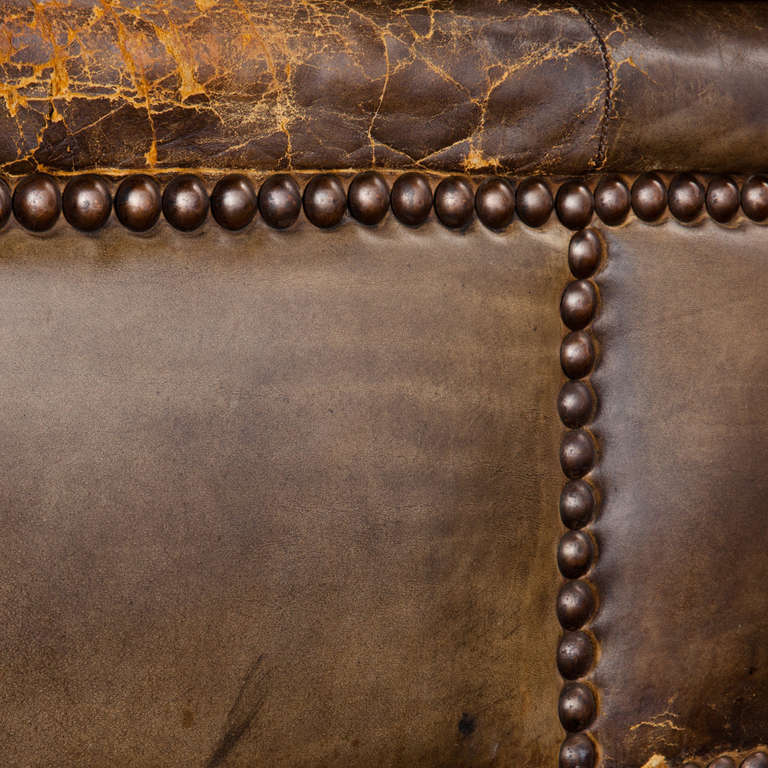 19th Century Leather  Love Seat