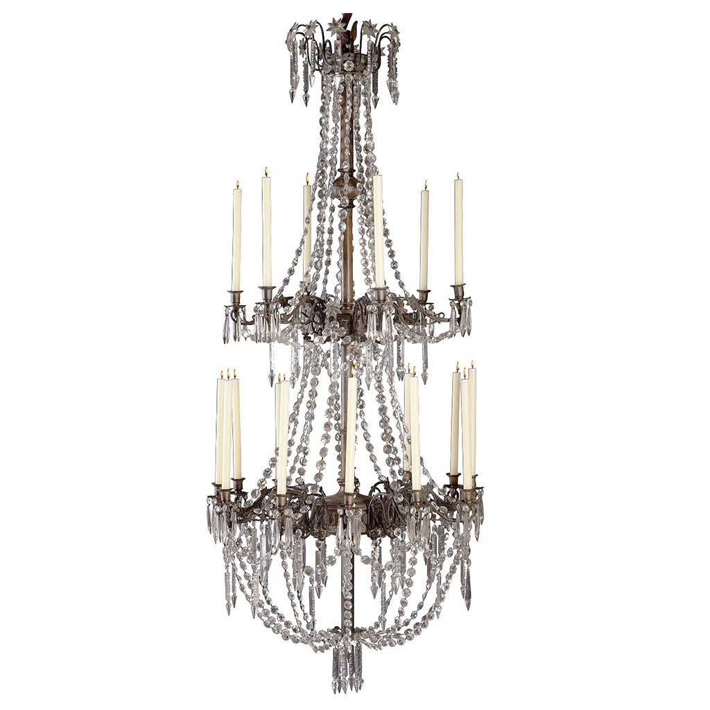 Massive Bronze and Crystal Candle Chandelier at 1stdibs