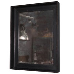 Large Black Framed Mirror with Distressed Glass