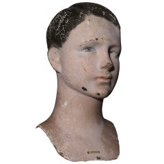 Antique Paper / Plaster Mannequin Head