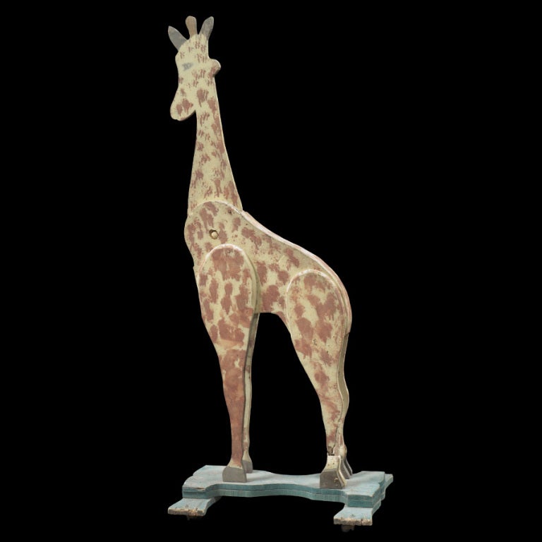 Wooden Painted Giraffe
double sided wooden giraffe from a store display France circa 1940-1950
