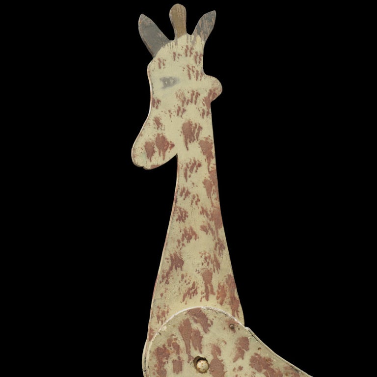 Folk Art Decorative Wooden Giraffe