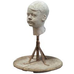 Plaster Sculpture of Child's Head