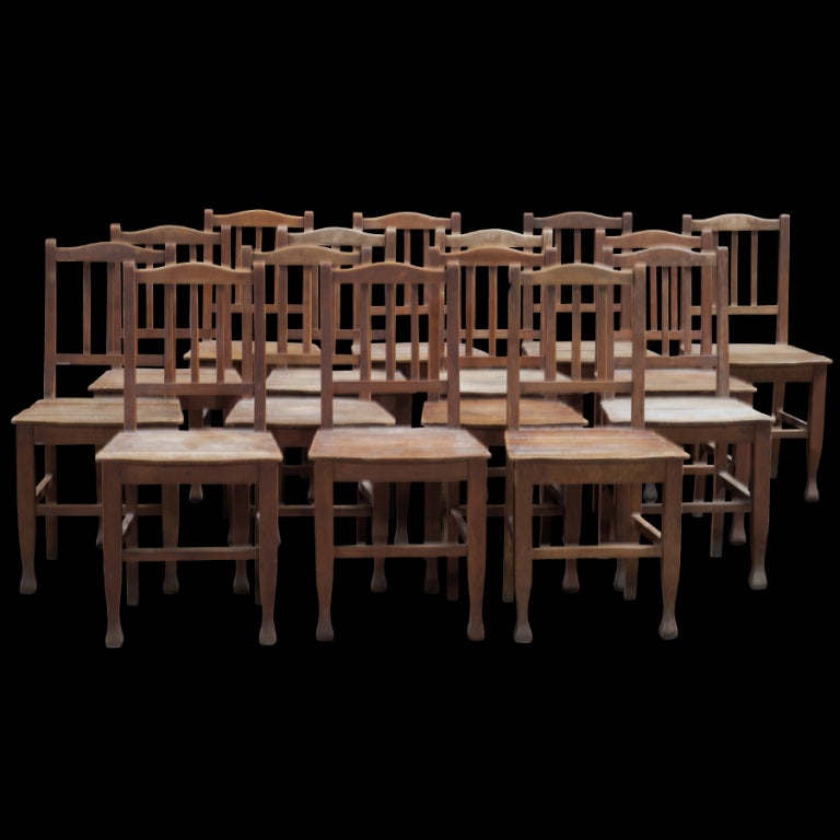 Wooden Slatted Simple Chair