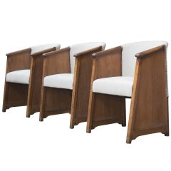 Set of Six Oak Dining/Club Chairs