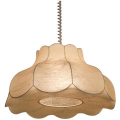 Vintage Nine-Sided Parchment Pendant Lantern