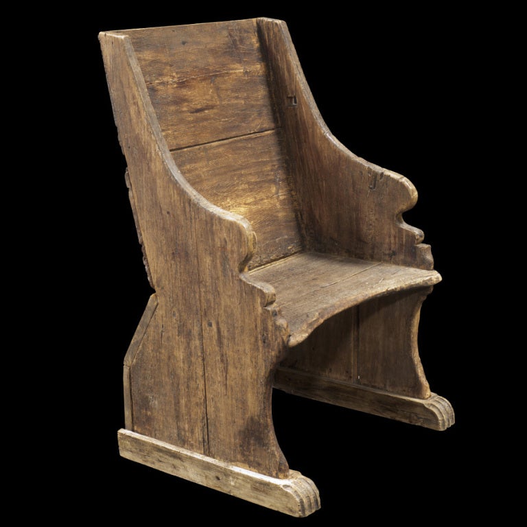 Primitive Plank Sleigh Chair
