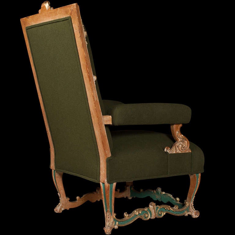Wood Ornate Venetian Armchair