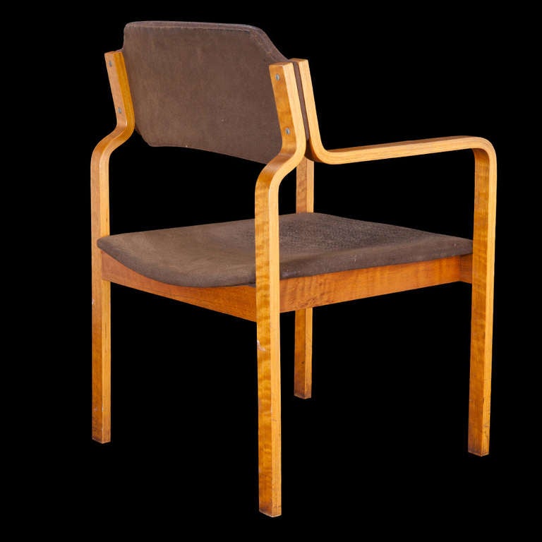Bentwood Bent Wood / Moleskin Chair