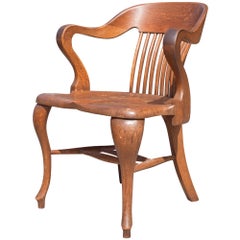 Six Bank of England Oak Desk Chairs