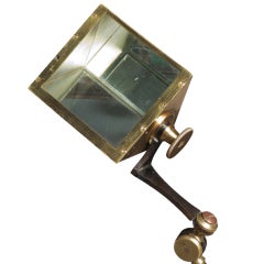 Large Scientific Glass and Brass Prism