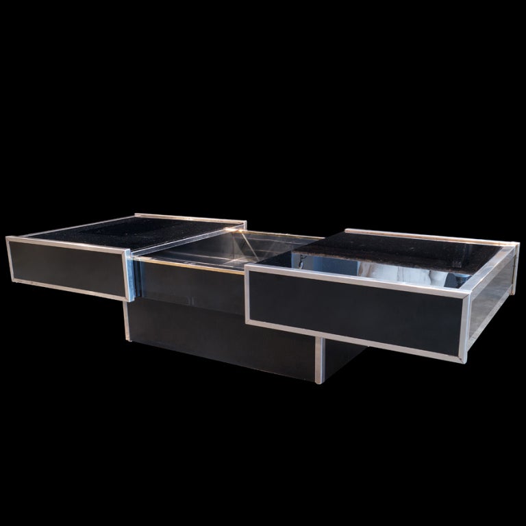 Contemporary Black Glass Coffee Table