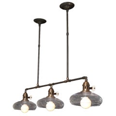 Industrial Ceiling Light Fixture with Rounded Glass Shades