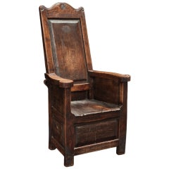 Primitive Gothic Elm Chair