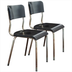 Rene Herbst Bakelite and Chrome Chairs