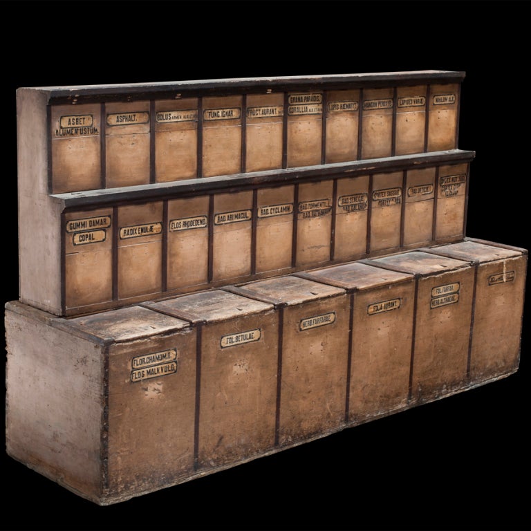 Unusual storage bin for herbal remedies