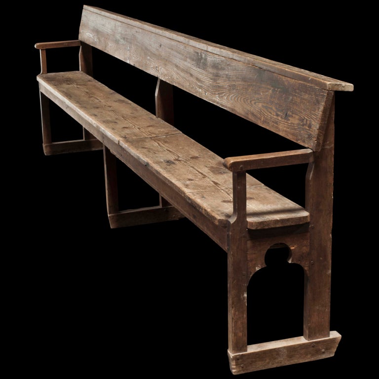 French Long Primitive Simple Farm Bench