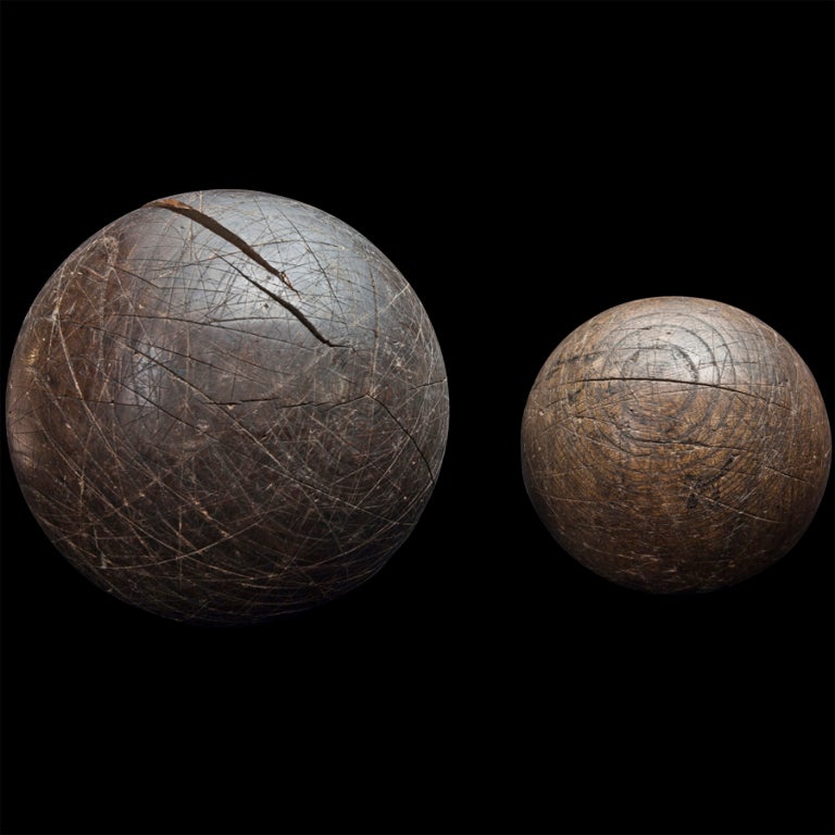 Five Japanese Wooden Spheres at 1stdibs