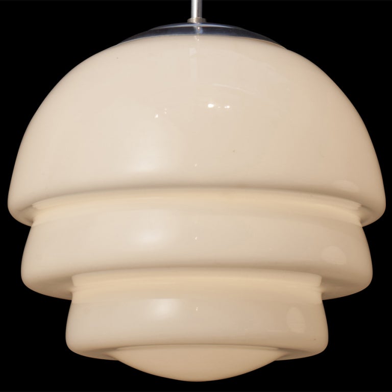 Italian Deco Milk Glass Pendant