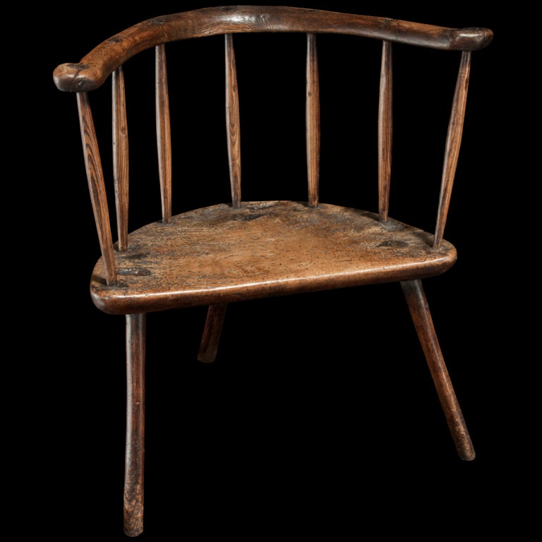 English Three Legged Primitive Windsor Chair