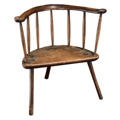 Antique Three Legged Primitive Windsor Chair