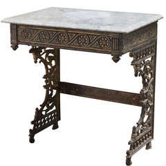Iron / Marble Ornate Side Table