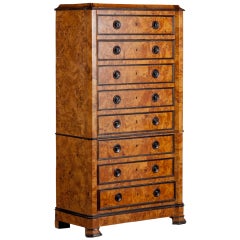 Antique Burl Wood Chest of Drawers