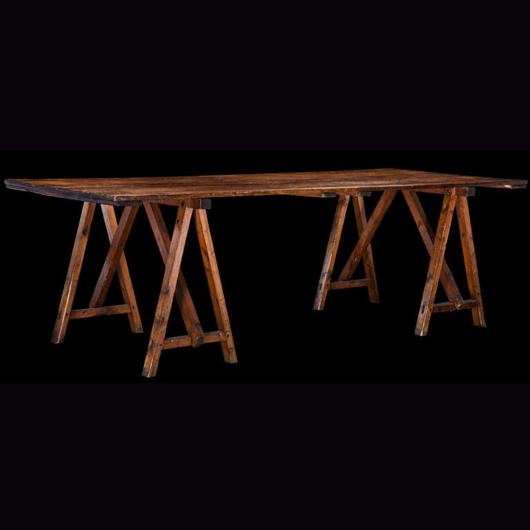 French Oversized Sawhorse Table