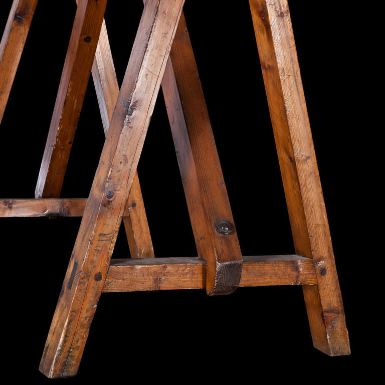 Oversized Sawhorse Table In Good Condition In Culver City, CA