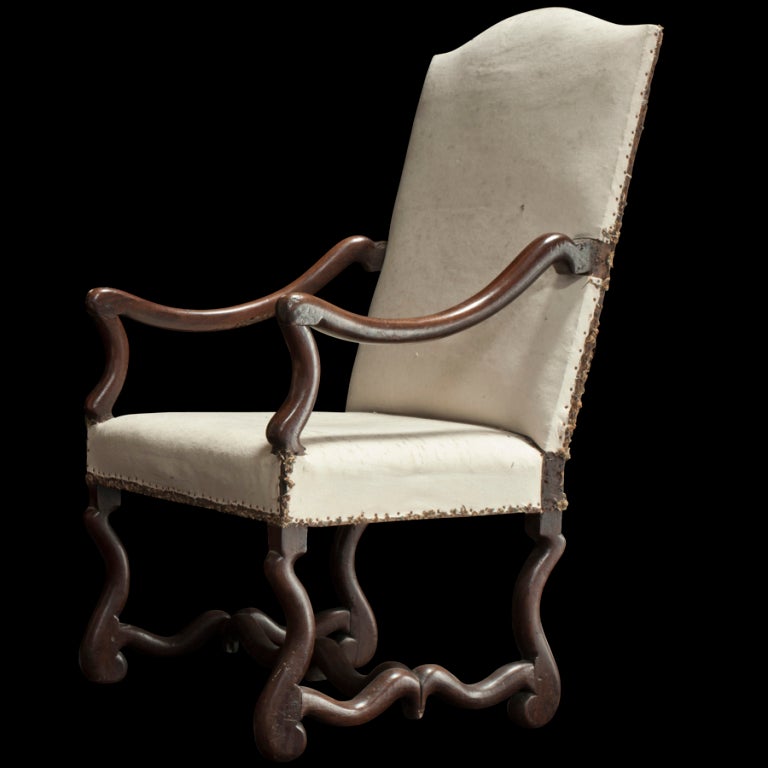 Carved Pair of Tall Back Armchairs