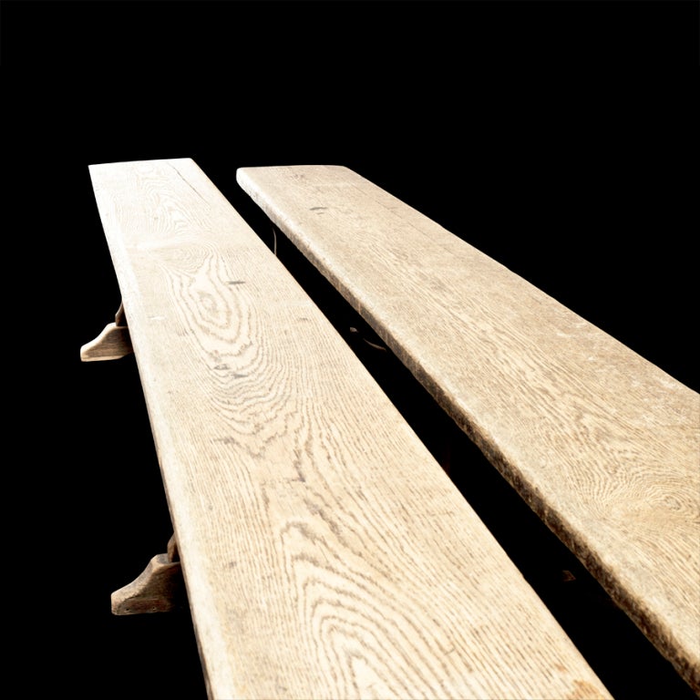 English Pair of Primitive Farm Benches