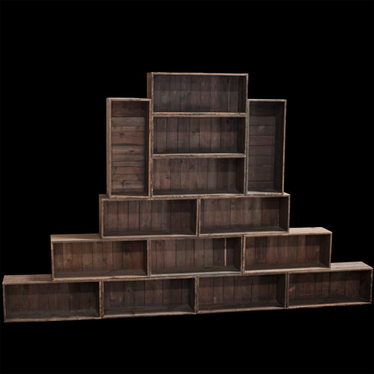 French Wooden Storage Boxes of Uniform Size