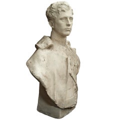Vintage Plaster Composite Bust of Leopold III