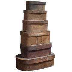 Collection of Six Wooden Storage Boxes