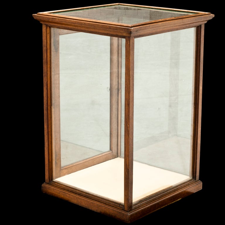 Haberdashery display cabinet from late 19th c. England. 

Beautifully aged solid oak frame, with original glass and hardware.