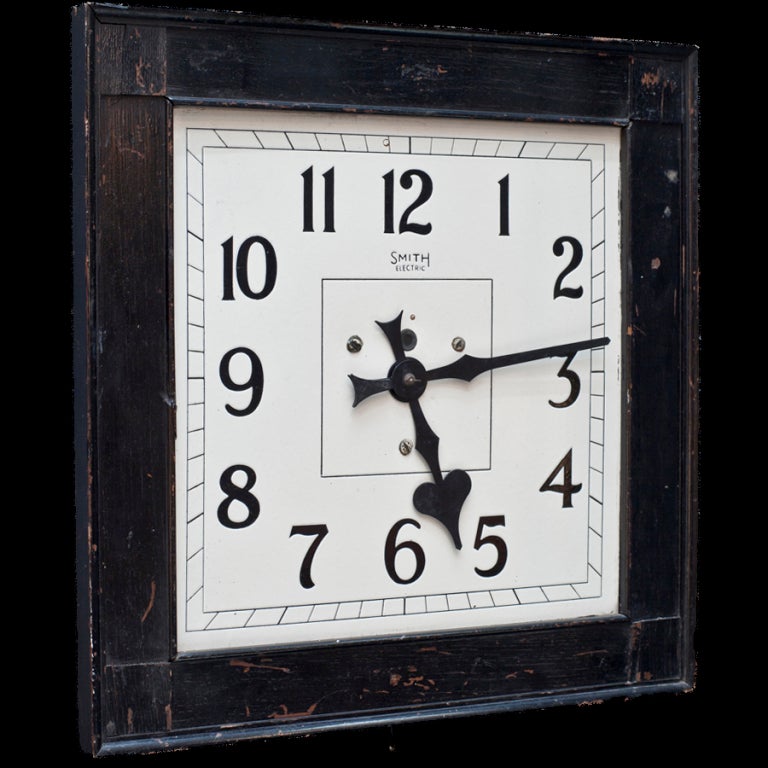 SMITH Electric English Enamel Face Wood Clock