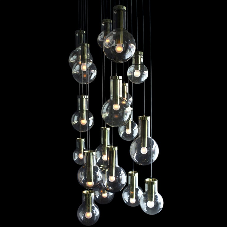 Monumental 18 Globe  Chandelier by RAAK Group, Amsterdam