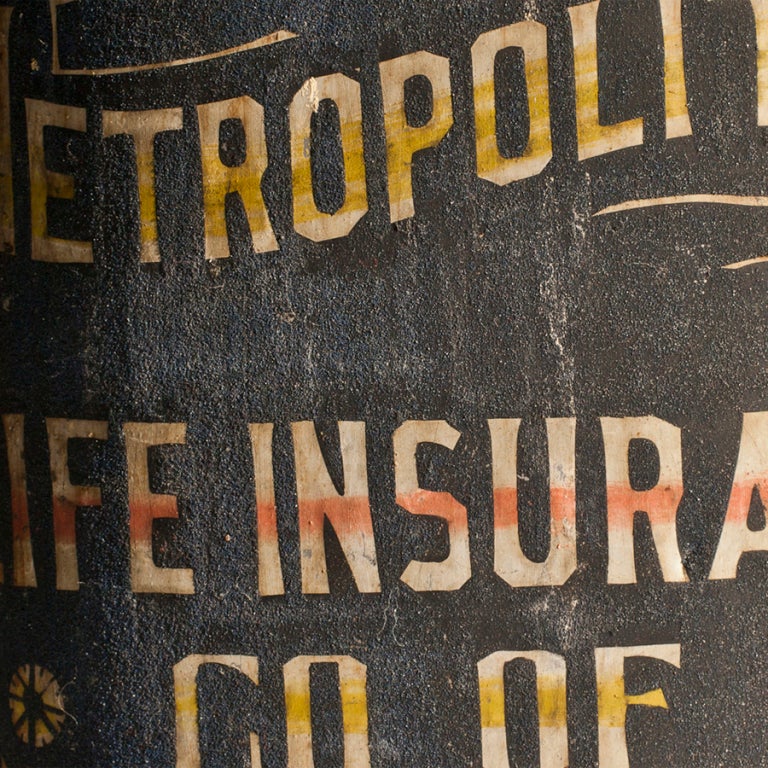 Wood Metropolitan Life Insurance Hand Painted Sign