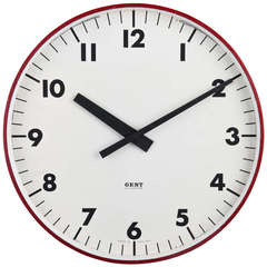 Red Rim Industrial Wall Clock
