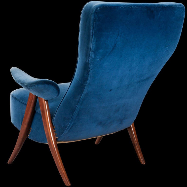 Pair of Ultramarine Blue Lounge Chairs 3
