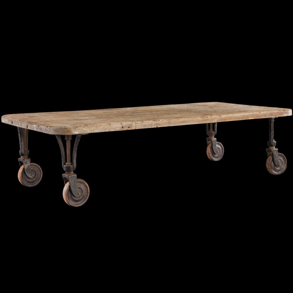 Painted Wood Plank Coffee Table
