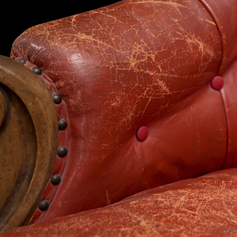 Overized Leather Victorian Rocker 2